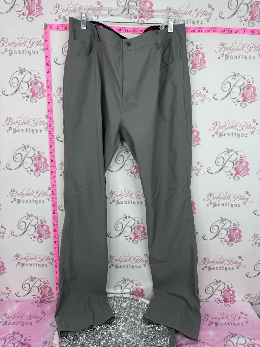 Puma pants Men's Gray grey Pants belt loops classic
